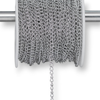 Smooth Groumette Steel Chain Extender 2,5x3,5mm Σύρμα 0,5mm 20 μέτρα