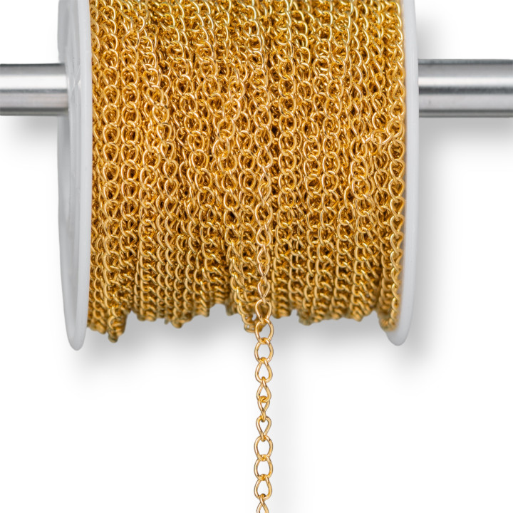 Smooth Groumette Steel Chain Extender 2,5x3,5mm Σύρμα 0,5mm 20 μέτρα επίχρυσο