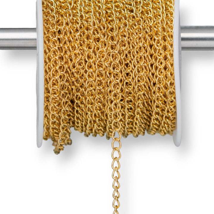 Smooth Groumette Steel Chain Extender 3,0x4,0mm Σύρμα 0,6mm 15 μέτρα Επίχρυσο