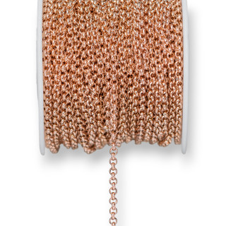 Round Rolo' Steel Chain 2.5mm 15 Meters Rose Gold