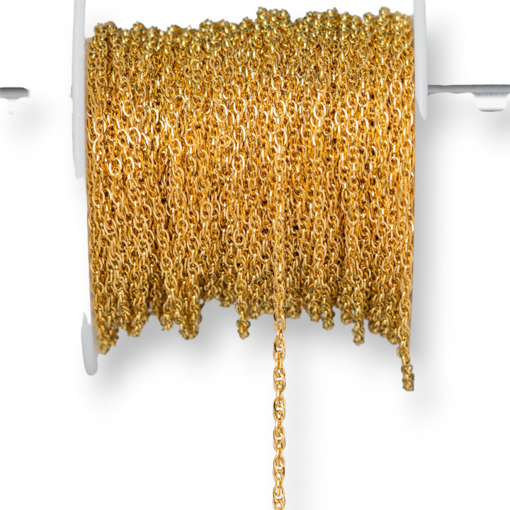 Braided Steel Chain 2.0mm Wire 0.3mm 20m Gold Plated