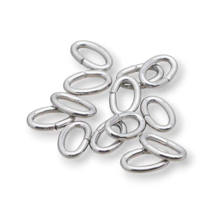 Offene ovale Stahlringe 5,0 x 8,0 mm, Draht 1,2 mm, 100 g