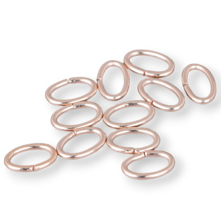 Contromaglia Anellini di Acciaio Ovale Aperto 6,0x9,0mm Filo 1,2mm 150pz Oro Rosa