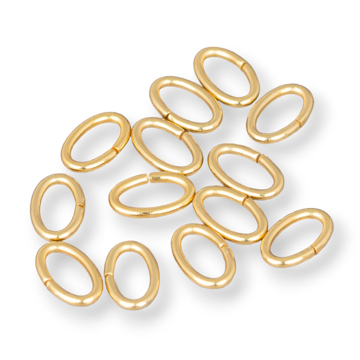Open Oval Steel Rings 6.0x9.0mm 1.2mm Wire 180pcs Gold Plated