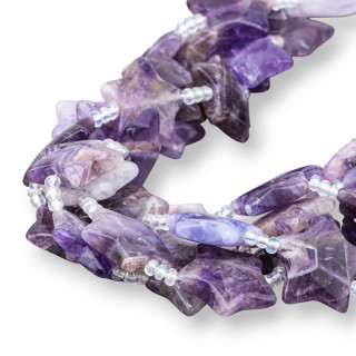 Amethyst Flat Smooth Star 20mm