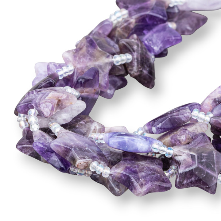 Amethyst Flat Smooth Star 20mm