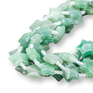 Aventurine verte étoile plate lisse 16mm