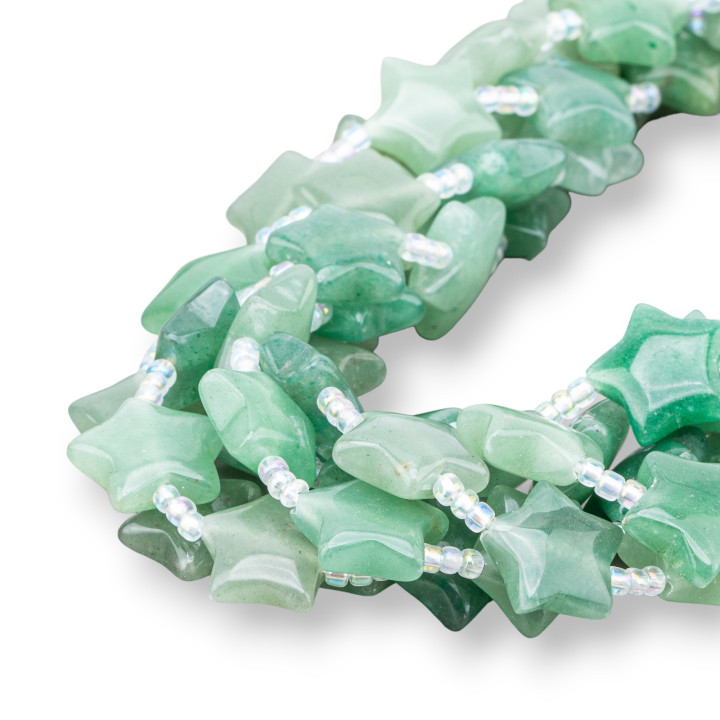 Green Aventurine Flat Smooth Star 16mm