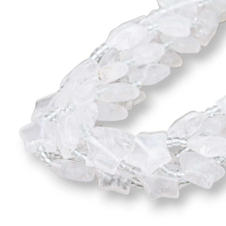 Étoile Plate Lisse Cristal de Roche 16mm