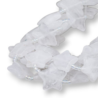 Estrella Lisa Plana Cristal De Roca 20mm