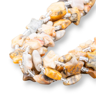 Gelber Picasso-Jaspis, flacher, glatter Stern, 16 mm