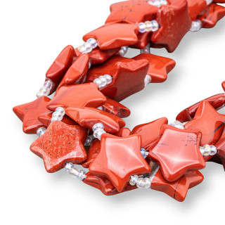 Roter Jaspis, flacher, glatter Stern, 20 mm