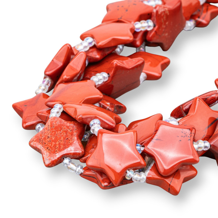 Jaspe Rouge Etoile Lisse Plate 20mm