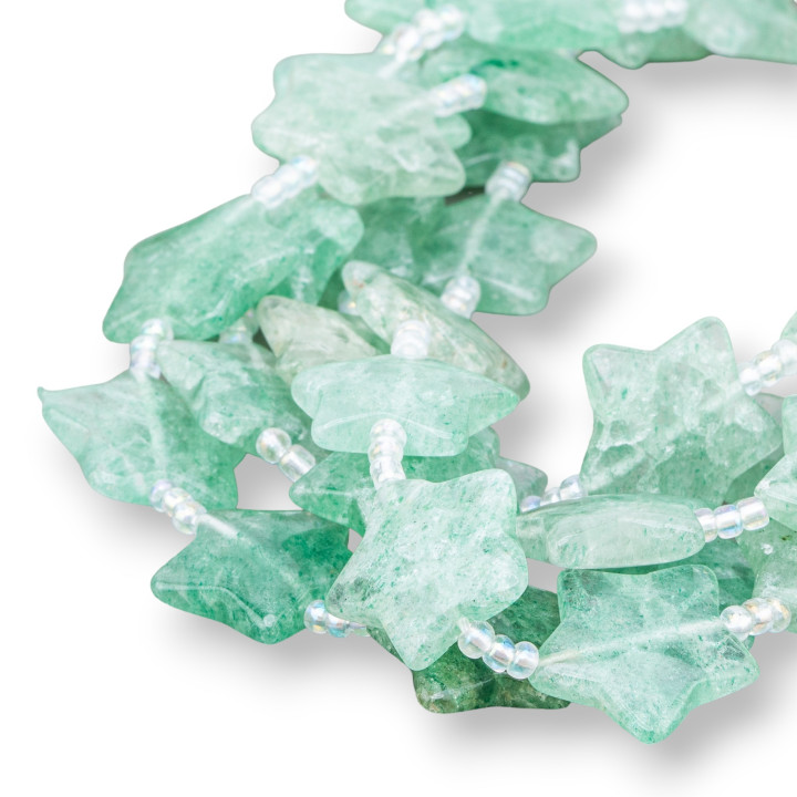 Green Fluorite Flat Smooth Star 20mm