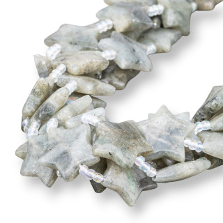 Weißer Labradorit, flacher, glatter Stern, 20 mm