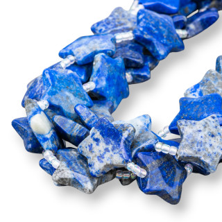 Lapislazuli flacher glatter Stern 20 mm