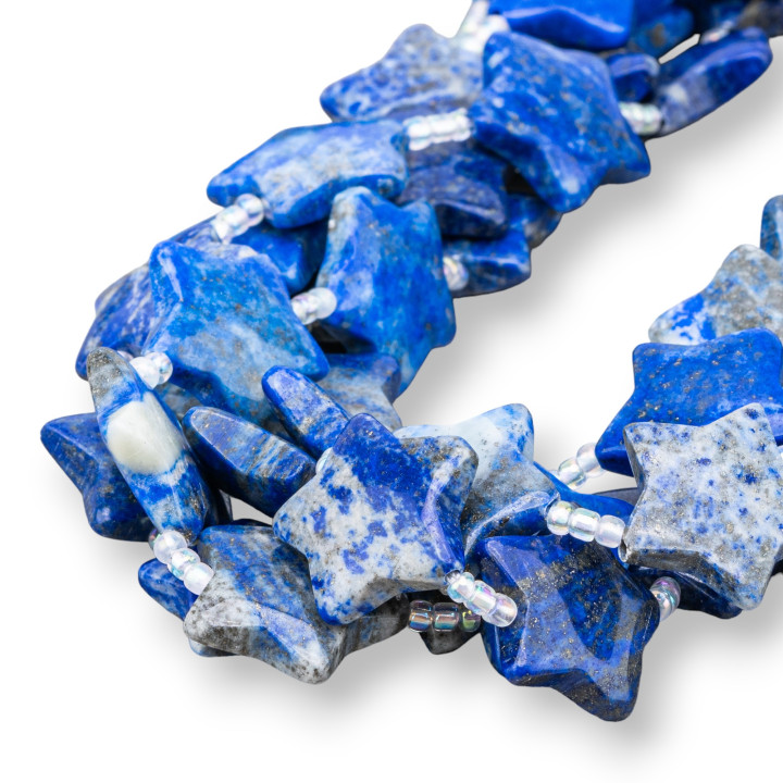 Lapislazuli flacher glatter Stern 20 mm