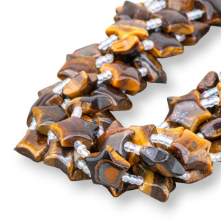 Tigerauge, gelber, flacher, glatter Stern, 16 mm