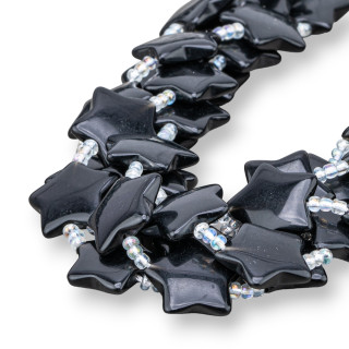 Μαύρος Οψιδιανός Flat Smooth Star 20mm