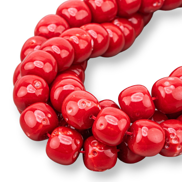 Pâte de Corail Rouge Corps Lisse 14.5x13mm