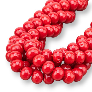 Rote Korallenpaste, glatte Rondelle, 10,5 x 8,5 mm