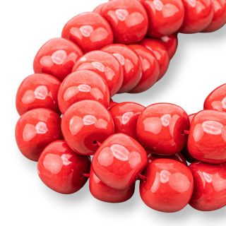 Pasta di Corallo Rosso Sardegna Barilotto Liscio 16,5x14mm