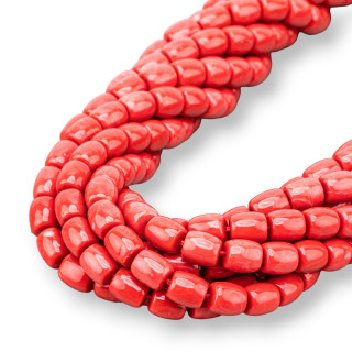 Pasta di Corallo Rosso Sardegna Barilotto Liscio 6,5x7,5mm