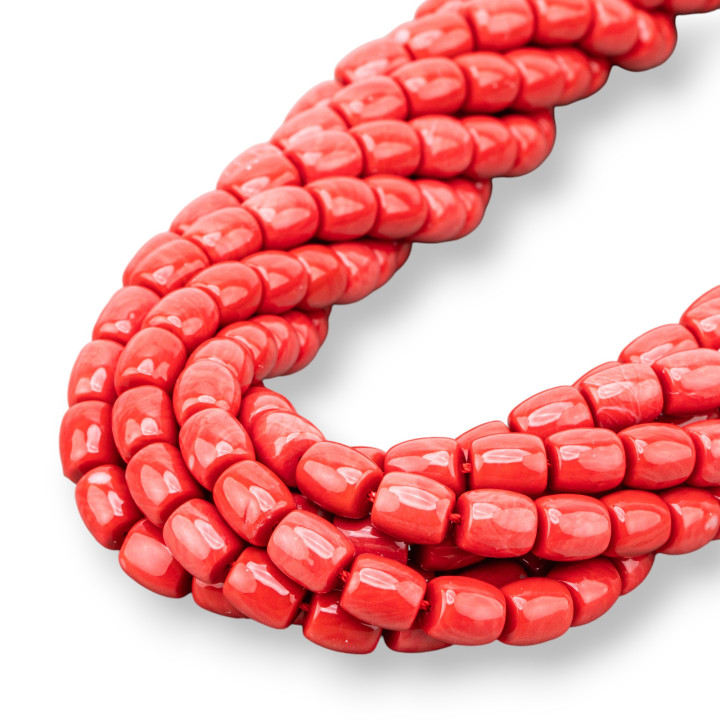 Pâte de Corail Rouge Sardaigne Corps Lisse 6.5x7.5mm
