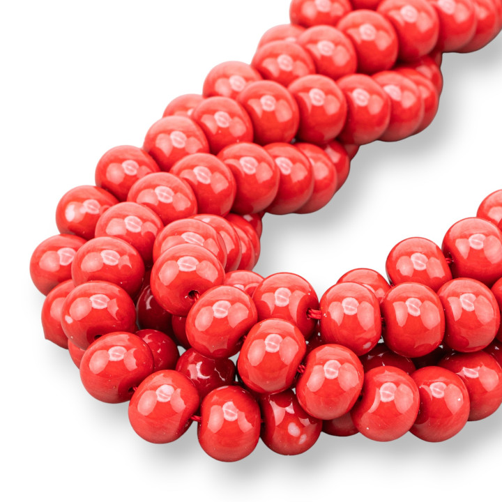 Arandelas Lisas De Pasta De Coral Rojo Sardo 10.5x8.5mm