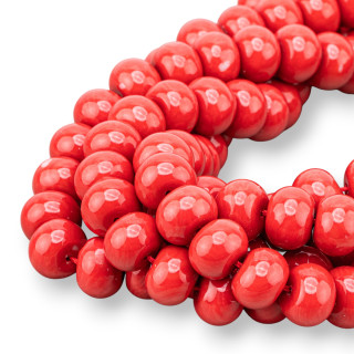 Arandelas Lisas De Pasta De Coral Rojo Sardo 12.5x10mm