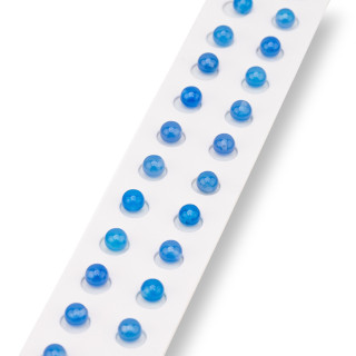 Cuentas redondas lisas de ágata azul con medio agujero, 06 mm, 24 piezas