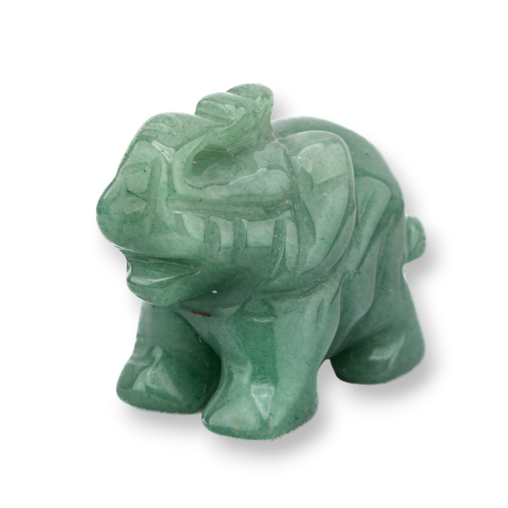 Estatua de piedra semipreciosa, adorno, elefante de Aventurina verde de 1,5 pulgadas y 2,5 cm