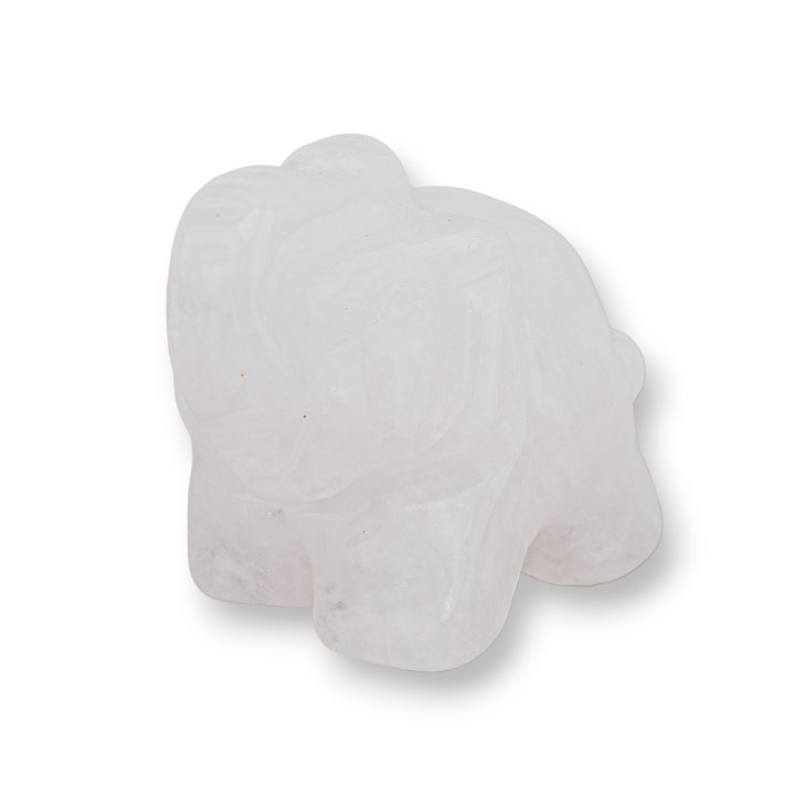 Edelsteinstatue Ornament 1,5 Zoll 2,5 cm Bergkristall Elefant