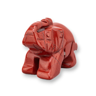 Gemstone Statue Ornament 1.5inch 3.5cm Red Jasper Elephant