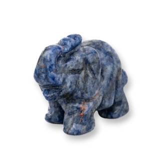 Statue en pierre semi-précieuse, ornement, éléphant sodalite, 1.5 pouces, 2.5cm