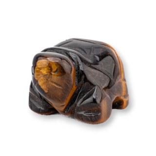 Gemstone Statue Ornament 1.5inch 3.5cm Tiger Eye Turtle