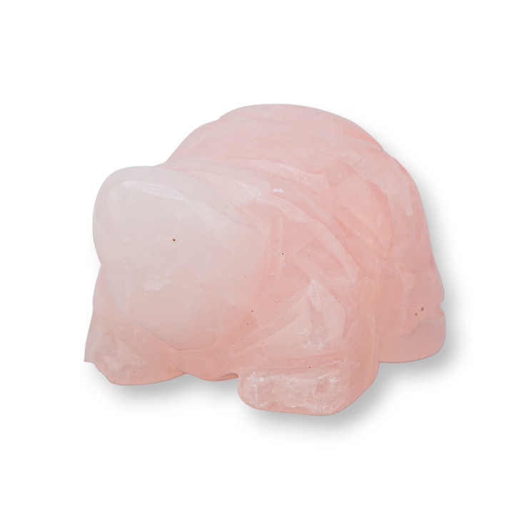 Semiprecious Stone Statue Ornament 1.5inch 3.5cm Rose Quartz Turtle