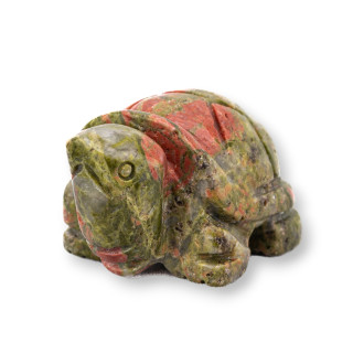 Soprammobile Statua Di Pietre Dure 1,5inch 3,5cm Tartaruga Di Unakite