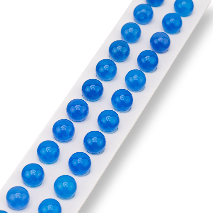 Demi-trou Agate Bleue Perles Rondes Lisse 10mm 24pcs