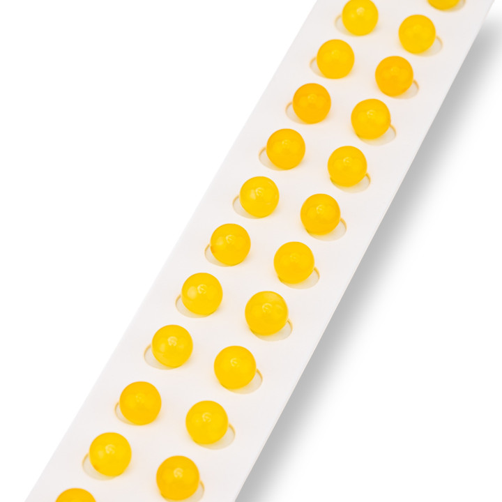 Halbloch-Perlen aus gelbem Achat, rund, glatt, 08 mm, 24 Stück