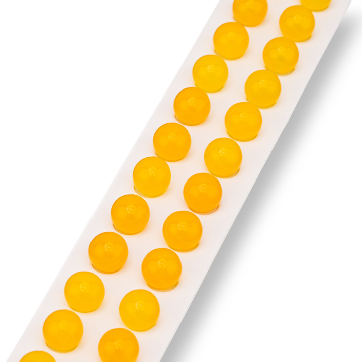 Demi-trou Agate Jaune Perles Rondes Lisse 10mm 24pcs