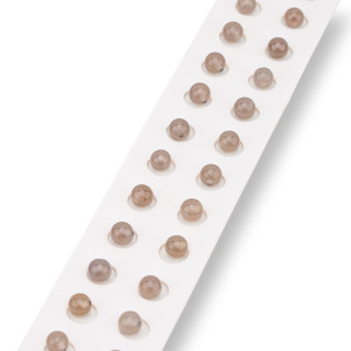 Demi-Trou Agate Grise Perles Rondes Lisse 06mm 24pcs