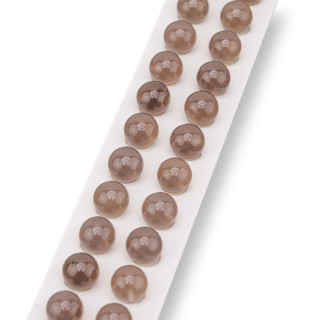 Demi-Trou Agate Grise Perles Rondes Lisse 10mm 24pcs