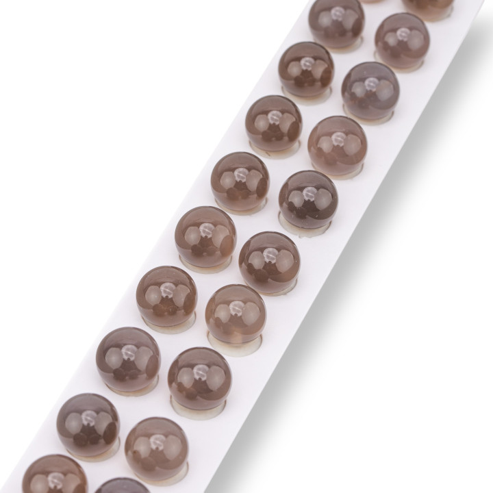 Perline Mezzo Foro Agata Grigia Tondo Liscio 12mm 20pz