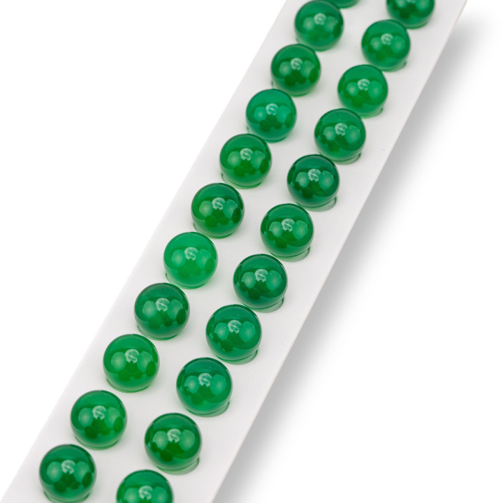 Demi-Trou Agate Verte Perles Rondes Lisse 10mm 24pcs