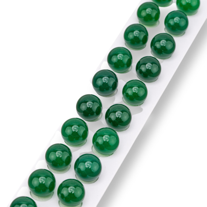 Perline Mezzo Foro Agata Verde Tondo Liscio 12mm 20pz