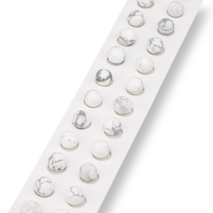 Perline Mezzo Foro Aulite Bianco Tondo Liscio  8mm 24pz