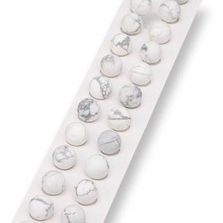 Halbloch-Aulite-Perlen, weiß, rund, glatt, 10 mm, 24 Stück