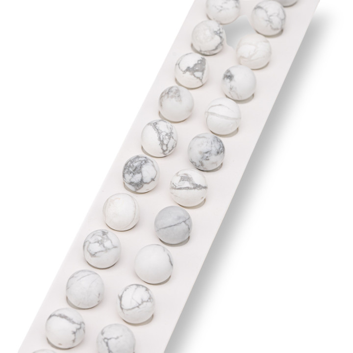 Cuentas Lisas Redondas Blancas De Aulita De Medio Agujero 10 Mm 24 Piezas