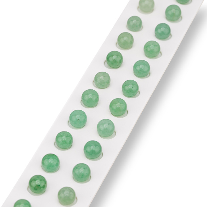 Perline Mezzo Foro Avventurina Verde Tondo Liscio  8mm 24pz